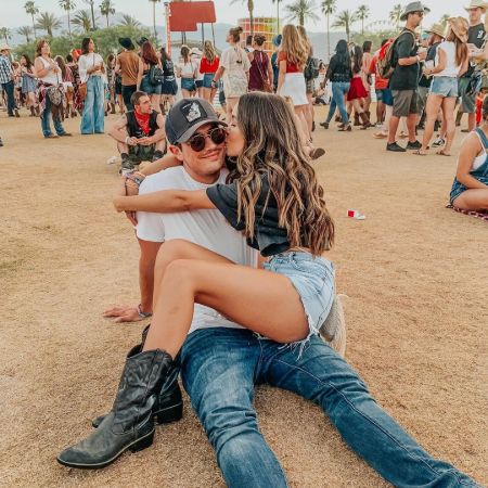 Tik Tok model Sierra Furtado and her ex-lover Alex Terranova pose for a picture at an event.